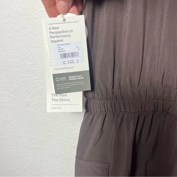 Vuori Villa Utility Romper Java Brown Size M NWT - Picture 13 of 15